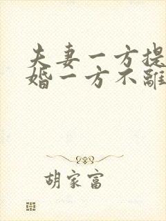 夫妻一方提出离婚一方不离怎么办