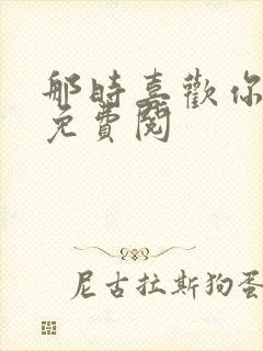 那时喜欢你小说免费阅