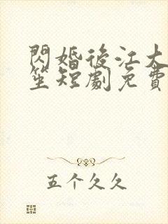 闪婚后江大强华笙短剧免费观看