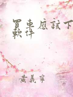 买车应该下什么软件