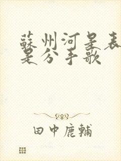 苏州河是表白还是分手歌