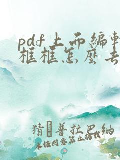 pdf上面编辑框框怎么去掉