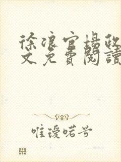 徐浪官场政道全文免费阅读