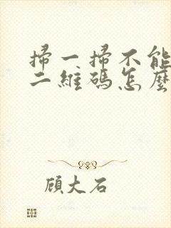 扫一扫不能识别二维码怎么办