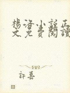 杨洛小说正版全文免费阅读