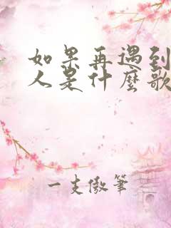 如果再遇到爱的人是什么歌