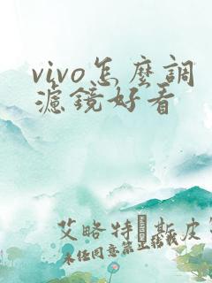 vivo怎么调滤镜好看