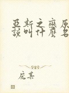 亚斯之恋原著小说叫什么名字啊