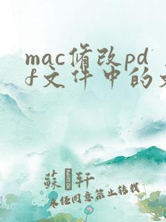 mac修改pdf文件中的文字