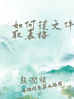 如何从文件里提取表格