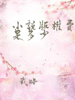 小说版权费一般是多少