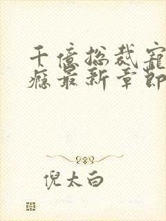 千亿总裁宠妻成瘾最新章节阅读