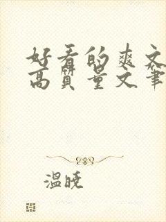 好看的爽文小说高质量文笔好