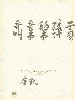 哥哥的孩子应该叫弟弟什么