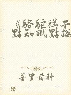 《骆驼祥子》重点知识点总结