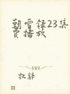 朝雪录23集免费播放