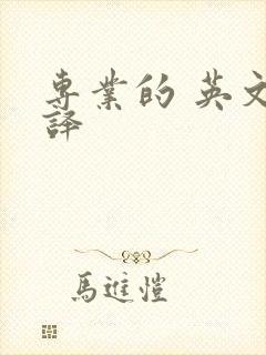 专业的 英文翻译