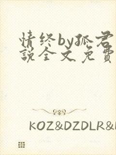 情终by孤君小说全文免费阅读