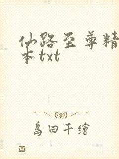 仙路至尊精校全本txt