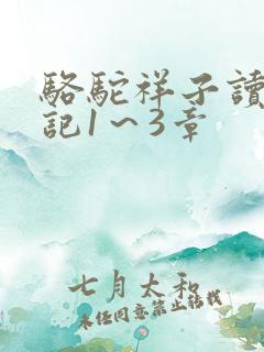 骆驼祥子读书笔记1～3章