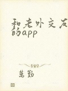 和老外交友聊天的app