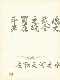 斗罗之武魂是绿光在线全文听