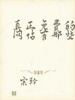 真正免费的小说网站有哪些