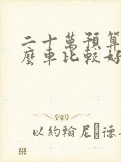 二十万预算买什么车比较好