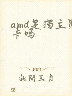 amd是独立显卡吗