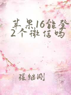 苹果16能登陆2个微信吗