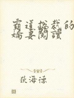 霸道总裁的独宠娇妻阅读