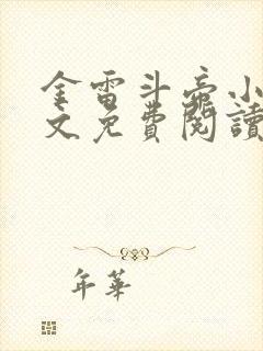 金雷斗帝小说全文免费阅读