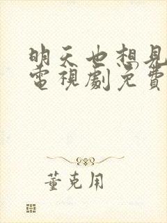 明天也想见到你电视剧免费观看