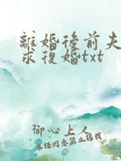 离婚后前夫哭着求复婚txt