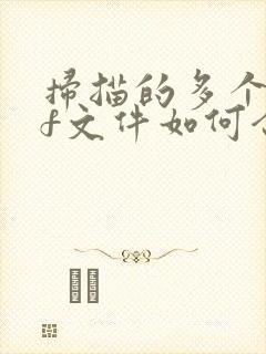 扫描的多个pdf文件如何合并到一个里面