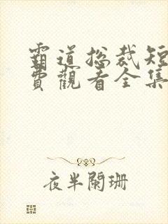 霸道总裁短剧免费观看全集