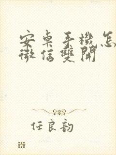 安卓手机怎么弄微信双开