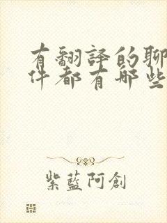 有翻译的聊天软件都有哪些