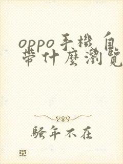 oppo手机自带什么浏览器