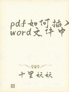pdf如何插入word文件中