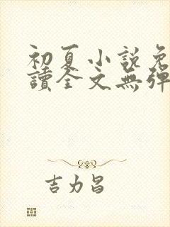 初夏小说免费阅读全文无弹窗