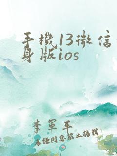 手机13微信分身版ios