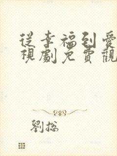 从幸福到爱情电视剧免费观看
