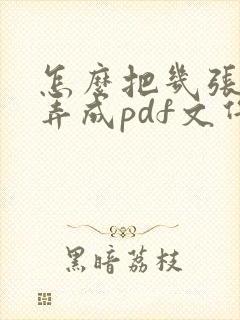 怎么把几张照片弄成pdf文件