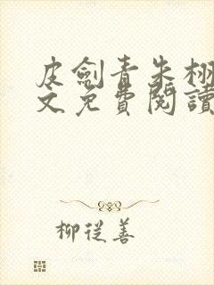 皮剑青朱栩诺全文免费阅读无弹窗