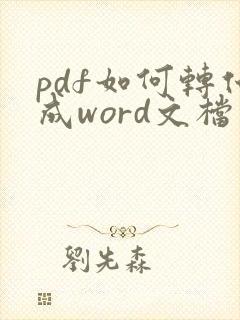pdf如何转化成word文档软件