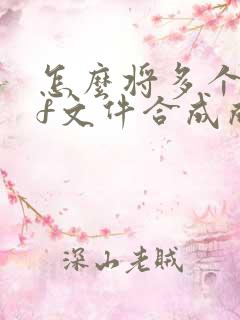 怎么将多个pdf文件合成成一个pdf