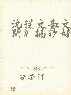 沈从文散文《时间》摘抄好段