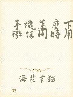 手机怎么下两个微信同时用