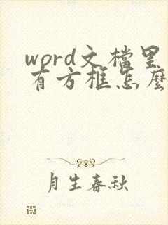 word文档里有方框怎么去掉